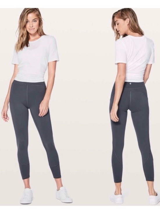 lululemon athletica Pants - Lululemon In Movement 7/8 Tight Everlux Legging Dark Shadow Gray size 10